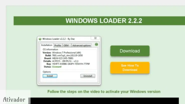 Windows Loader v2.2.2 Grátis