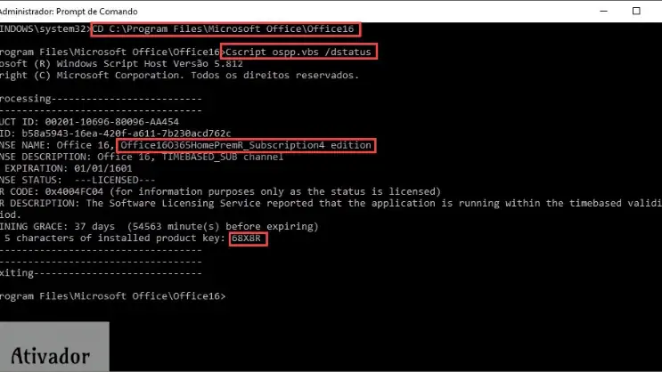 Ativador Office 2019 CMD [PT-BR] Português 2024
